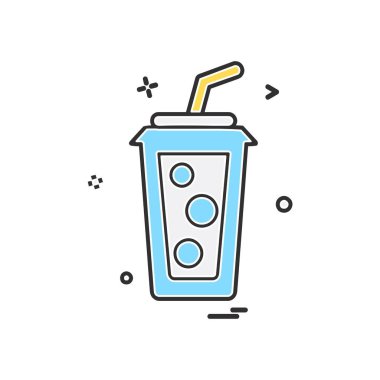 İçki simgesi tasarım, renkli vektör çizim 