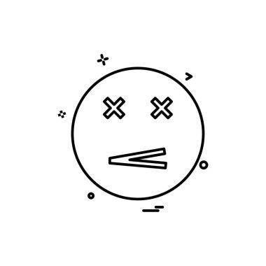 Emoji simgesi tasarım, renkli vektör çizim