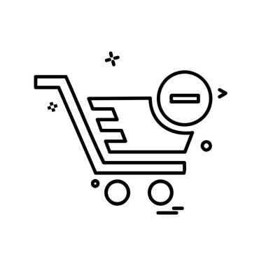 Sepeti simgesi tasarım, renkli vektör çizim