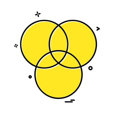 Daire simgesi tasarım, renkli vektör çizim