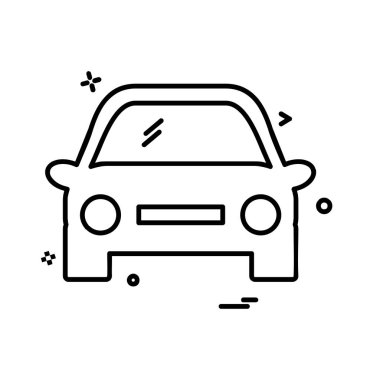 Araba yassı ikon vektör çizimi 