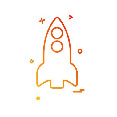 Roket simgesi tasarım, renkli vektör çizim