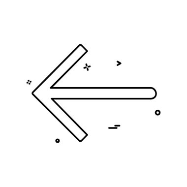 Sol ok simgesi tasarım vektörü