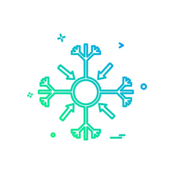 Copos Nieve Icono Navidad Vector Diseño — Vector de stock