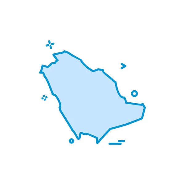 Saudia Arabia Map Icon Design Vector — Stock Vector
