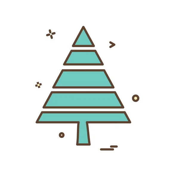 Árbol Navidad Icono Diseño Vector — Vector de stock