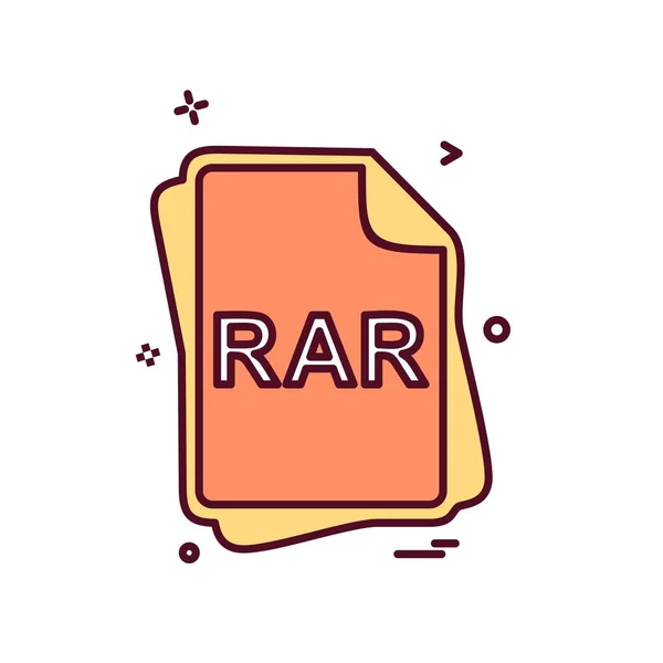 Rarファイルの種類アイコンデザインベクトル — ストックベクタ