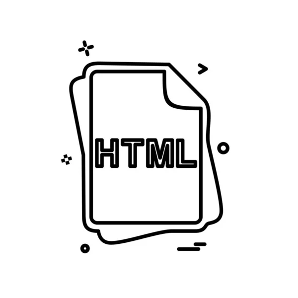 Html Dateityp Icon Designvektor — Stockvektor