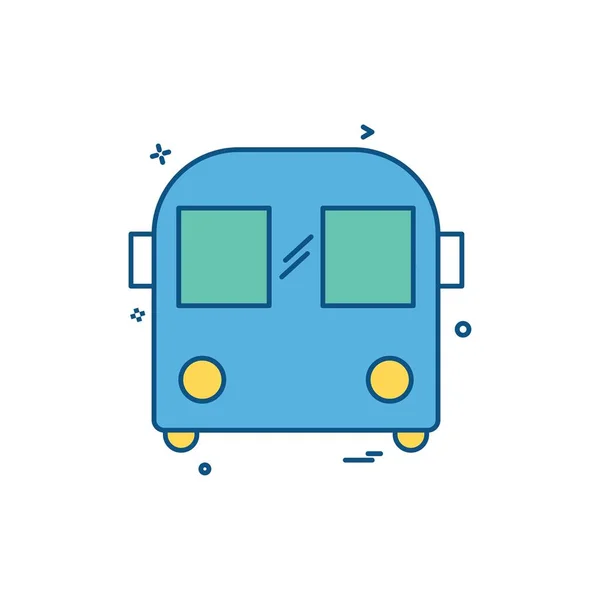 Bus Icon Design Bunte Vektorillustration — Stockvektor