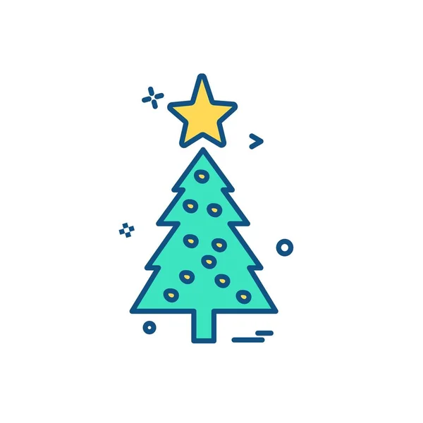 Árbol Navidad Icono Diseño Vector — Vector de stock