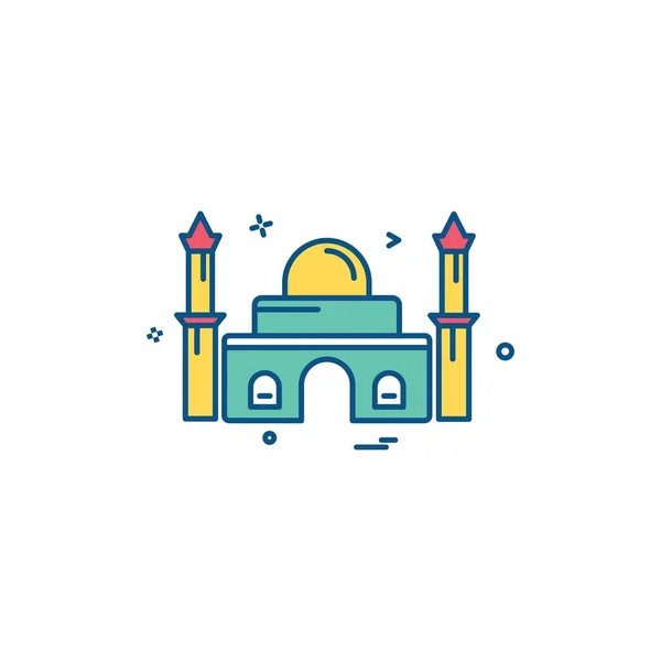 Mosquée Icône Design Vecteur — Image vectorielle