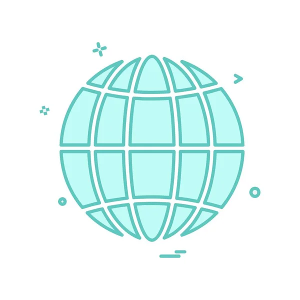 Globe Icon Design Vector Illustration — Stock Vector