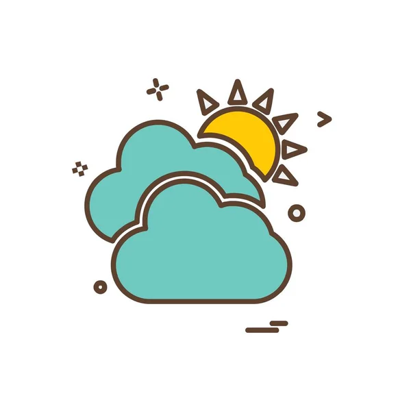 Wolke Icon Design Bunte Vektorillustration — Stockvektor