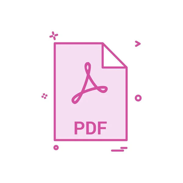 Pdf Dateiendung Dateiformat Symbol Vektor — Stockvektor