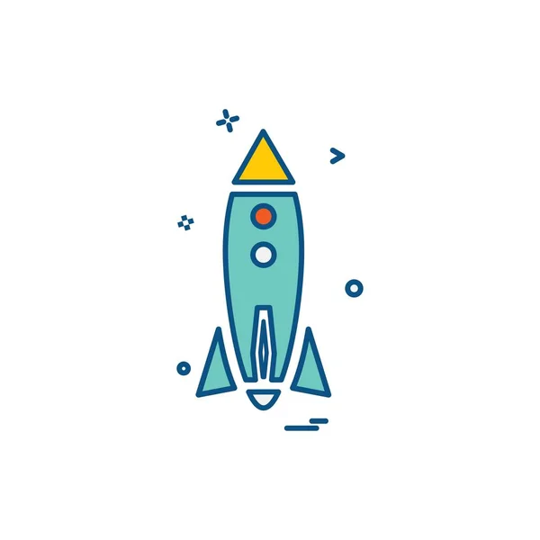 Rocket Icon Design Colorful Vector Illustration — Stock Vector