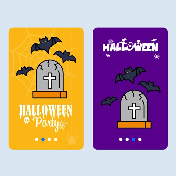 Szczęśliwy Projekt Zaproszenie Halloween Wektorem Grobu — Wektor stockowy