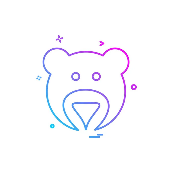 Desenho Ícone Urso Ilustração Vetorial Colorida —  Vetores de Stock