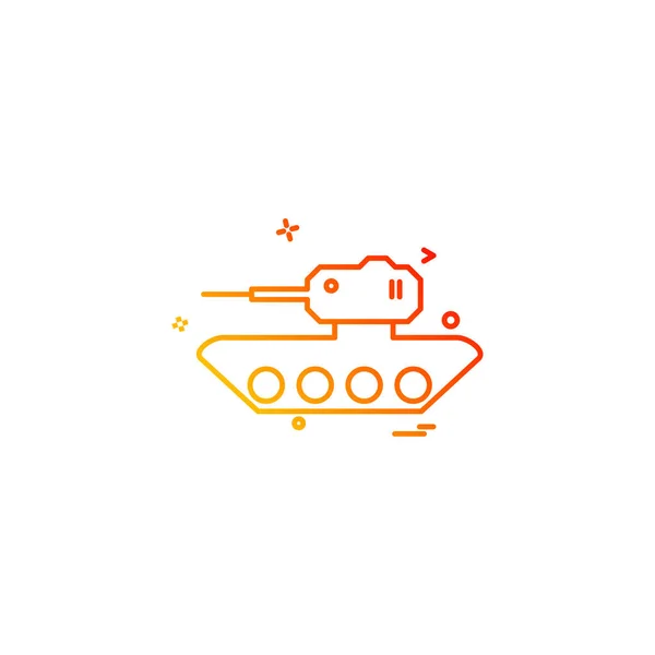 Militärische Panzer Krieg Waffe Ikone Vektor Design — Stockvektor