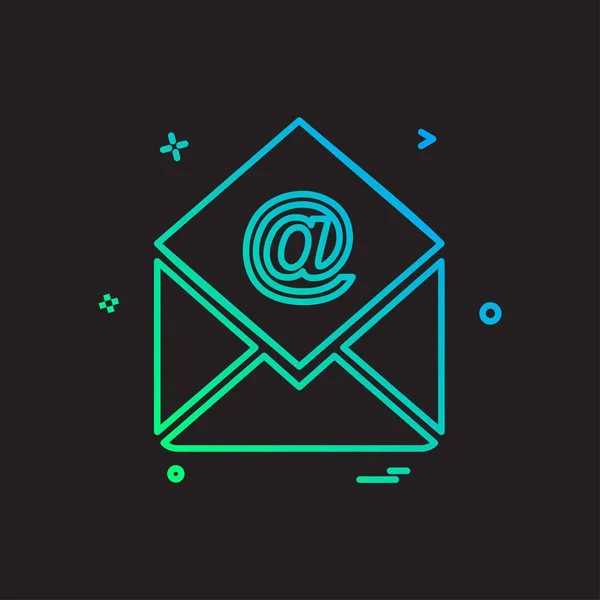 Mail Icon Design Bunte Vektorillustration — Stockvektor