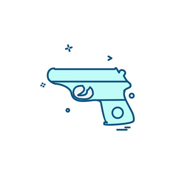 Gun Ploché Ikony Vektorové Ilustrace — Stockový vektor