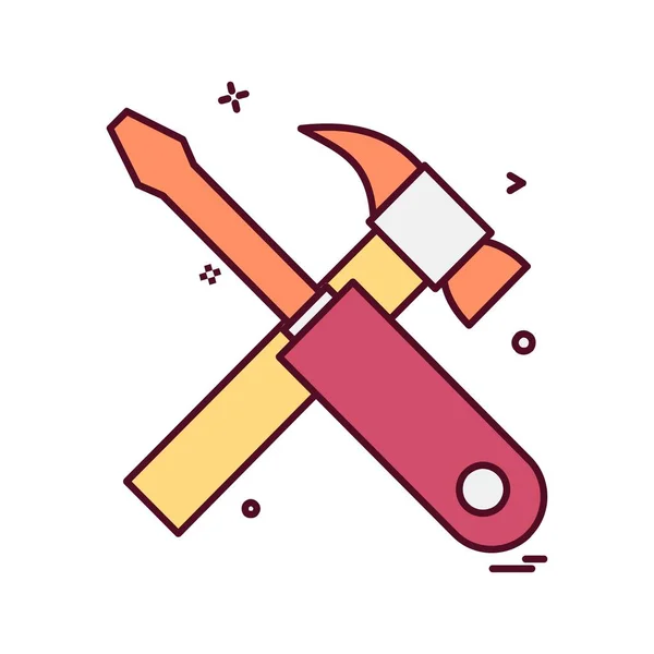 Labour Tools Icon Design Colorful Vector Illustration — Stock Vector