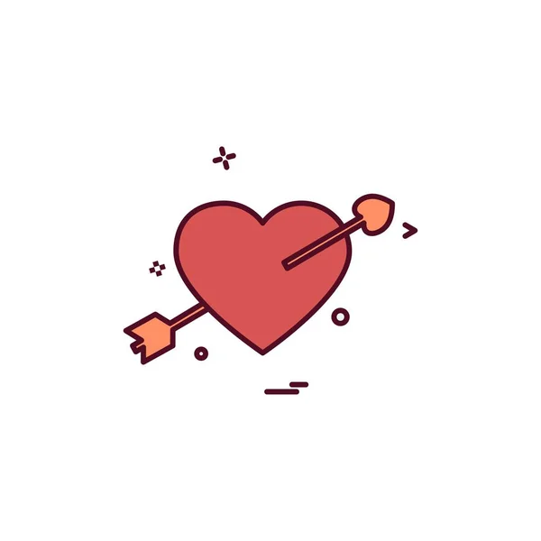 Heart Icon Design Illustrazione Vettoriale San Valentino — Vettoriale Stock