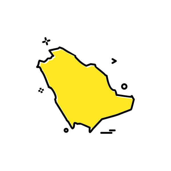 Saudia Arabia Map Icon Design Vector — Stock Vector