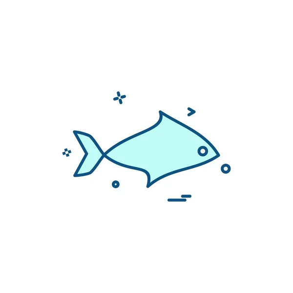 Icono Pescado Vector Diseño — Archivo Imágenes Vectoriales