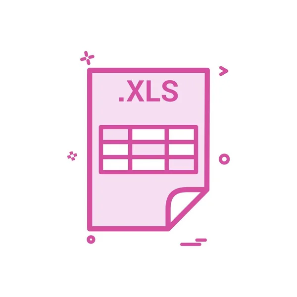 Xls アプリケーション ダウンロード ファイルのファイル形式のアイコン ベクトル デザイン — ストックベクタ