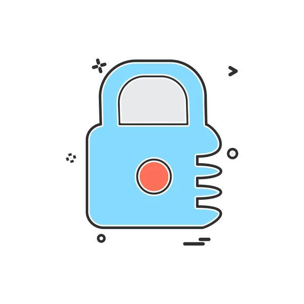 Lock Platte Pictogram Vectorillustratie — Stockvector