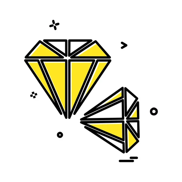 Icono Diamante Diseño Vector — Vector de stock