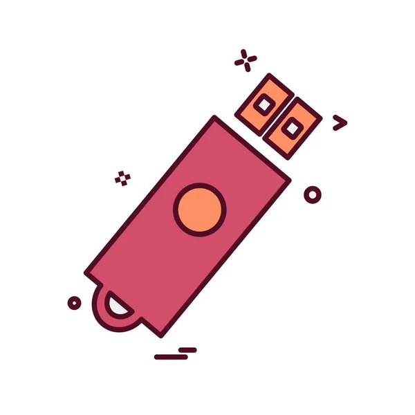 Diseño Del Icono Del Dispositivo Usb Ilustración Vectorial Colorido — Vector de stock