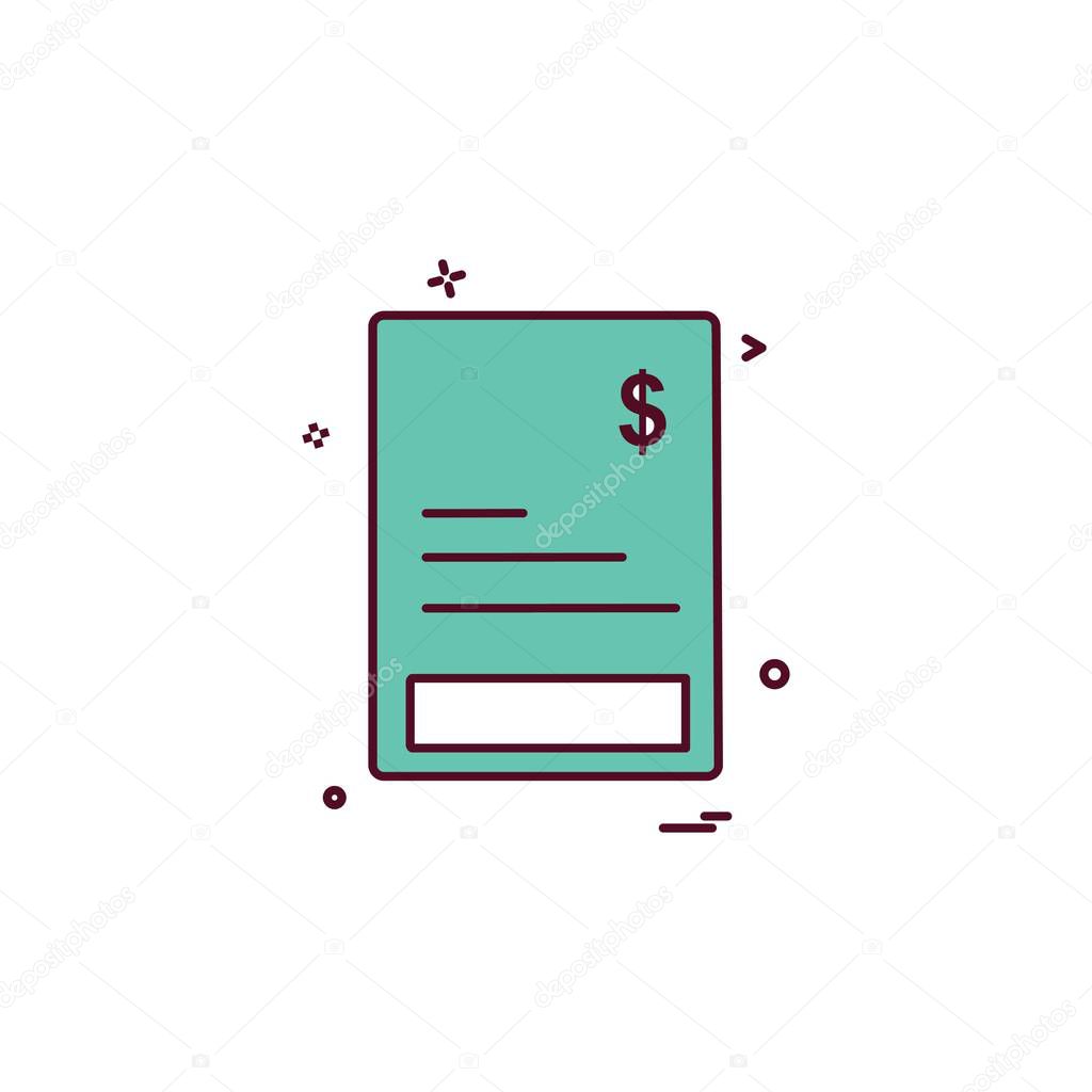 Invoice icon design vector illustration