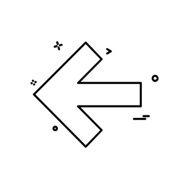 Sol ok simgesi tasarım vektörü