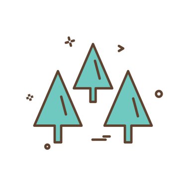 Ağaç simgesi tasarım vektörü