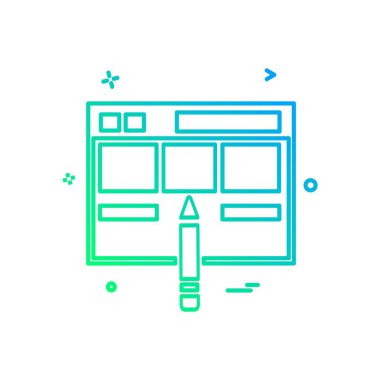 Web yerleşim simgesi tasarım vektörü