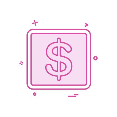 Dolar simgesi tasarım, renkli vektör çizim