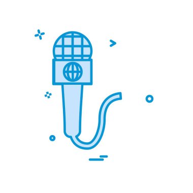 Mikrofon simgesi tasarım, renkli vektör çizim