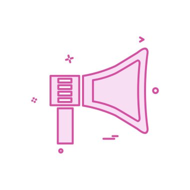 Hoparlör simgesi tasarım, renkli vektör çizim 