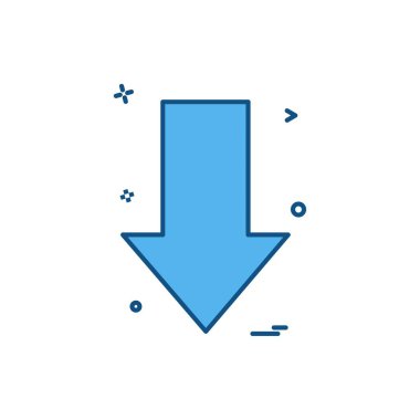 ok aşağı yönlü ikon vektör tasarımı