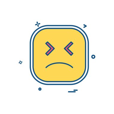 Üzgün emoji simgesi tasarım, renkli vektör çizim