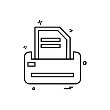 Yazıcı simgesi tasarım, vektör çizim