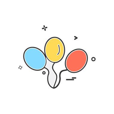 Balonlar simgesi tasarım, renkli vektör çizim