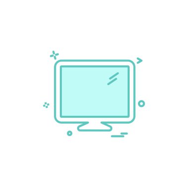 LCD ekran simge vektör tasarımı