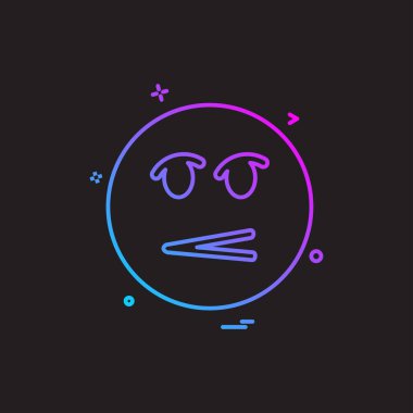 Emoji simgesi tasarım, renkli vektör çizim