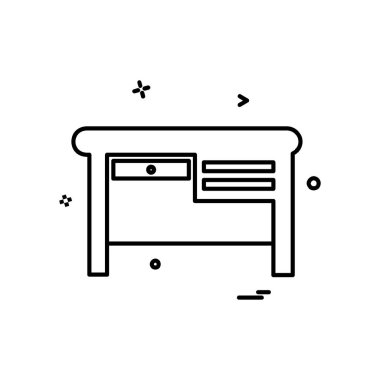 Mobilya simgesi tasarım, renkli vektör çizim