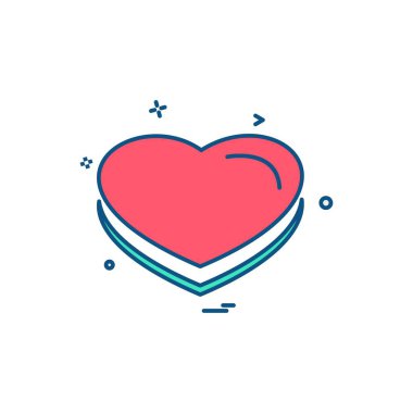 Kalp simgesi tasarım, Sevgililer günü için vektör çizim