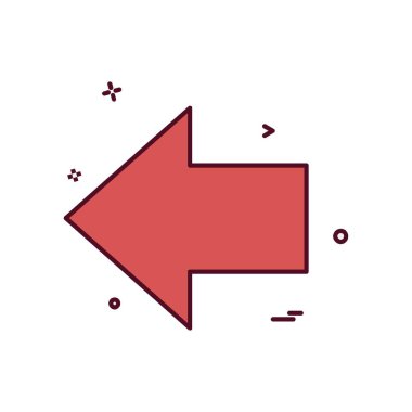 Sol ok simgesi tasarım vektörü