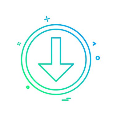 Aşağı ok simgesi tasarım vektörü