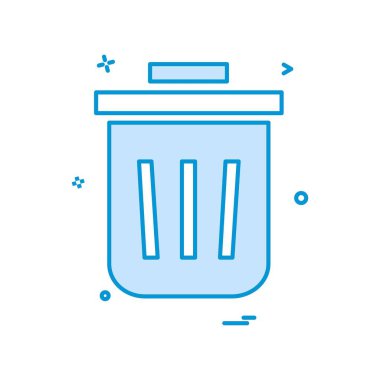 Bin çöp kovası tam çöp geri dönüşüm çöp kutusu simge vektör tasarımı